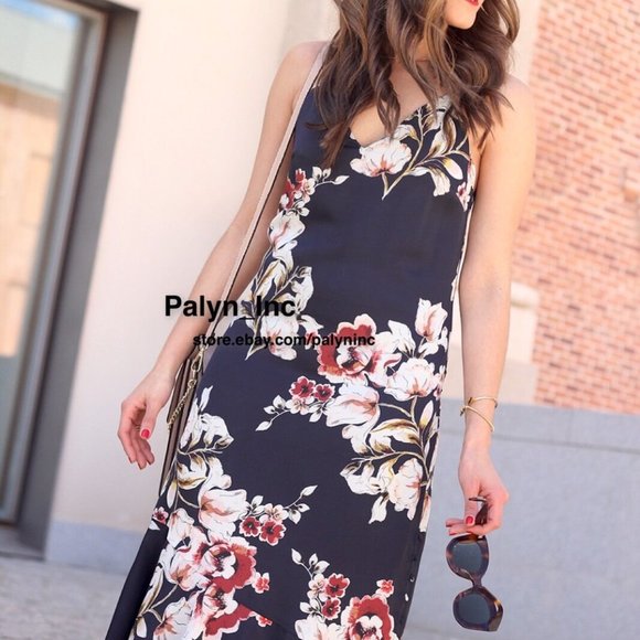 ❤️NWT ZARA FLORAL MIDI FRILLED CAMISOLE DRESS - Picture 3 of 9